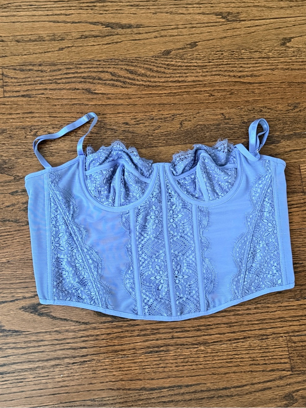 Lace-Trim Longline Bustier Top